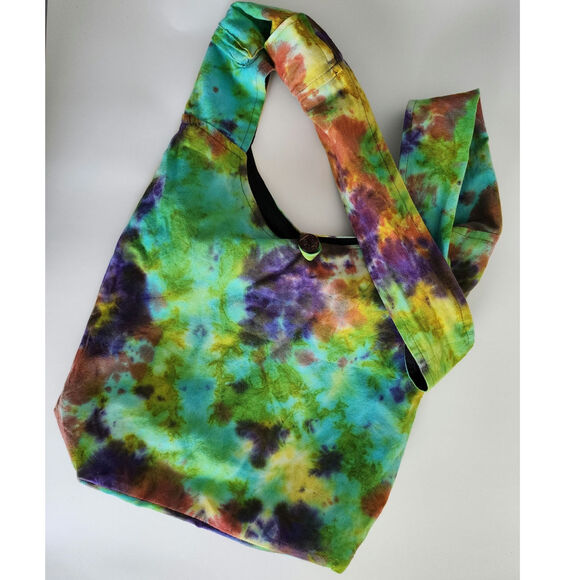 The Collection Royal Tie-Dye Boho Crossbody Bag 100% Cotton | Made in Nepal - Picture 1 of 6